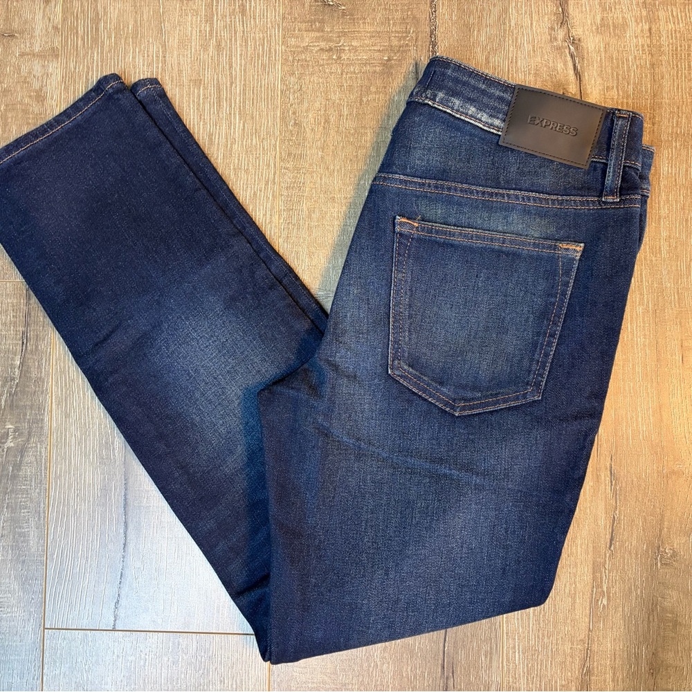 Express Men’s Slim Jeans - Dark Blue Denim